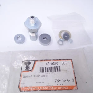 Harley Oil Tank Line Fitting Kit cadmium for  V-Twin 40-0370 (63500-50) - Picture 1 of 8