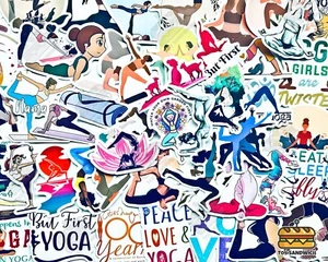 50 pcs "Yoga Workout" Sticker Set Fitness Health Pilates Yoga Planner Decal - Picture 1 of 9