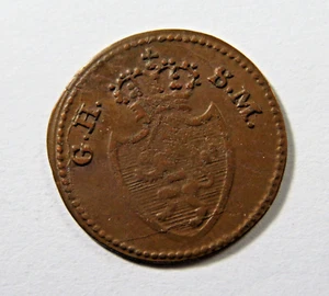 German States Hesse Darmstadt Copper Pfennig 1819, KM 290 - Picture 1 of 2