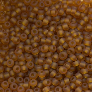 Vintage Tschechische Rocailles Rund 8/0 Transparent Matt Braun 20g 10642011 - Bild 1 von 2