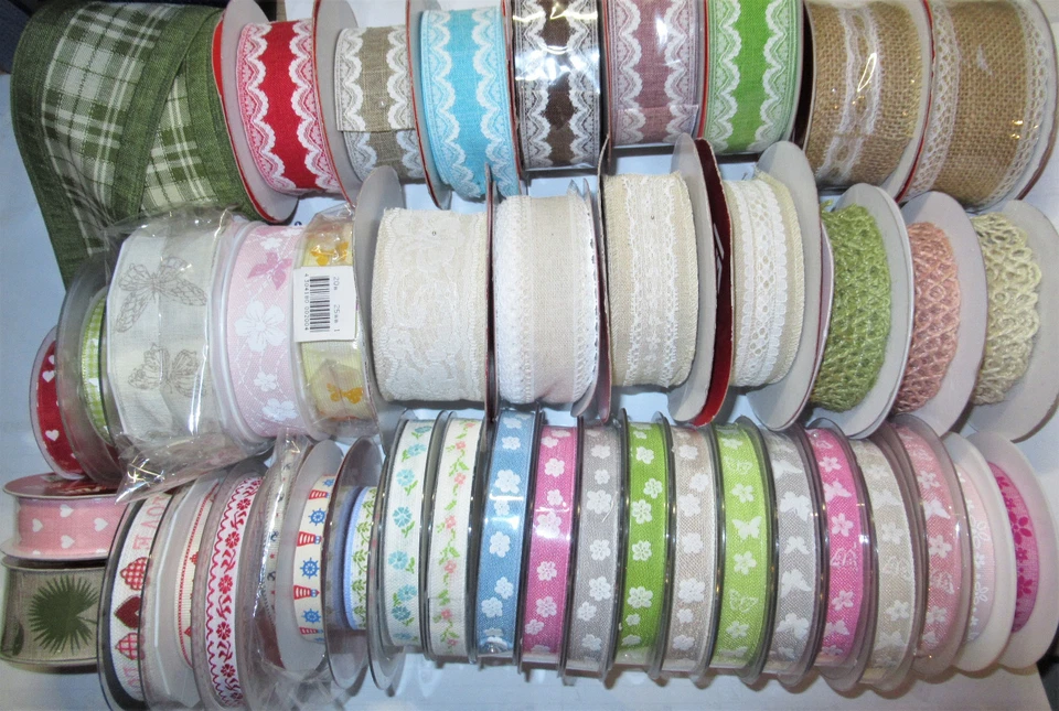 1m Juteband Leinenband Häkelborte Borten Spitzen Bänder Schmetterling Blume - Bild 1 von 1