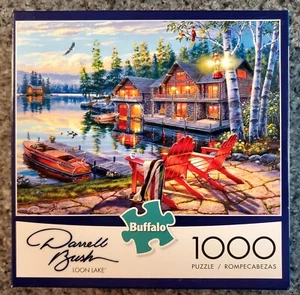 Buffalo Games Darrell Bush LOON LAKE 1000 piece puzzle COMPLETE - Picture 1 of 6