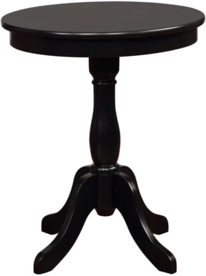 Mesa auxiliar redonda negra Powell Company Palmetto negra 18" con base de pedestal (36C) Foto 1 de 3