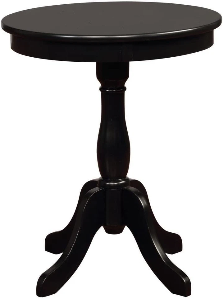 Mesa auxiliar redonda negra Powell Company Palmetto negra 18" con base de pedestal (36C) Foto 1 de 3