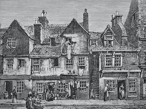 Edinburgh OLD HOUSE IN THE COWGATE Original Victorian Print c1881 - Bild 1 von 2