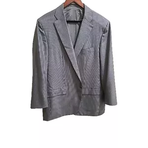 Kiton Napoli Gray Pin Stripe 14 Micron Wool Mens 2 Button Blazer Size 46R  - Picture 1 of 10
