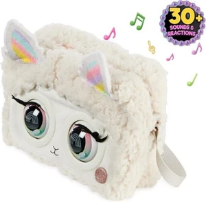 Llama Lush Purse Pet fluffy girls hand bag talking white - Picture 1 of 11
