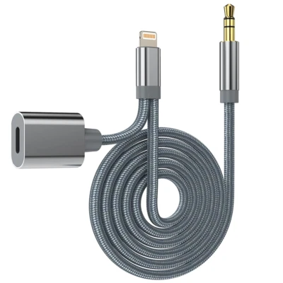 2 in 1 Audio Adapter Cable 3.5mm Headphone Jack Adapter & Charger for iPhone - Image 1 of 4