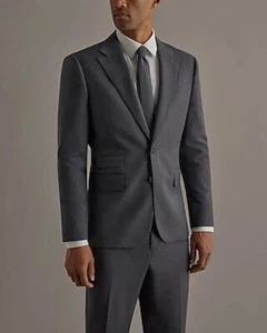 Express - Edition Luxury Suits - Jacket Slim Size 38S - 100% Italian Wool - Gray - Picture 1 of 6