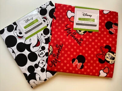 New! Disney Fat Quarters Fabric 100% Cotton 18” X 22”  Lot Of 2  Minnie & Mickey - Image 1 of 4