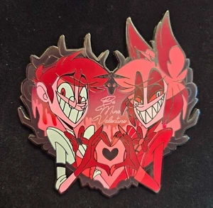 Alastor Hazbin Hotel Valentine's Day Fan Enamel Pin - Lady G/AmericanVVitchCraft - Picture 1 of 2
