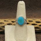 Sterling Silver Turquoise Triple Shank Ring Size 7+