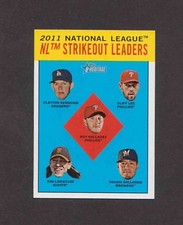 2012 Topps Heritage #9 Ldrs CLAYTON KERSHAW / ROY HALLADAY / TIM LINCECUM