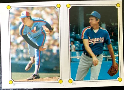 Charlie HOUGH #240, Tim BURKE #78  1987 mini sticker Panini, Montreal Expos - Image 1 of 2