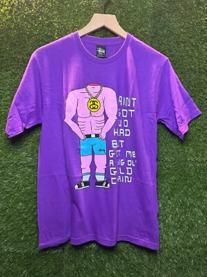 Stussy "Ain't Got No Head" x David Shirley Purple Collab Tee (Small) NEW! - Image 1 of 4