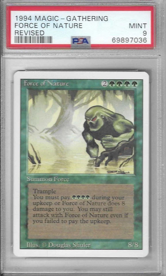 1994 Magic The Gathering MTG Force of Nature PSA 9 Revised - Image 1 of 2