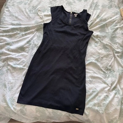 Vestido Guess Jeans Mujer L/G Negro Sin Mangas Elastizado Cremallera Trasera Ajustado Foto 1 de 4