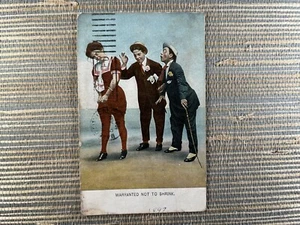 Cartolina Garantita Non Rimpicciolire Uomo Ogling Donna Modello Vita Serie 1907 - Foto 1 di 2