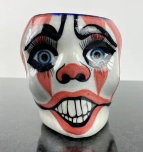 Signed Guate Mayan Sugar Skull Mug Authentic Pottery Day Of The Dead Collectible - Picture 1 of 10