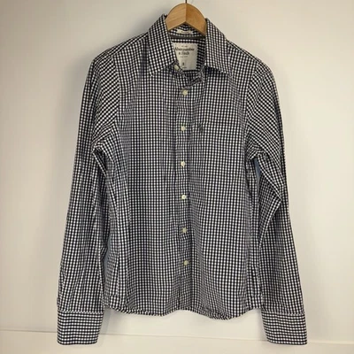 Abercrombie Shirt Men's Size Small Gingham Blue / White Long Sleeves Pocket Logo - Image 1 of 4