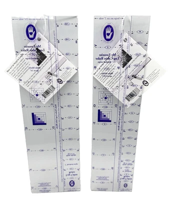 2 Log Cabin Rulers Quilting Rulers  1" & 2" and 3/4" & 1 1/2" Finishing Sizes - Image 1 of 4