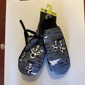 NEFF SNOW MITT Mushroom Black Gray Ski Snowboard Mitten Men's XL Gloves NEW - Picture 1 of 2