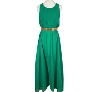 THE CLOTHING COMPANY Maxi Dress Emerald Kelly Green Chiffon Fairy sz M NWT NEW - Picture 1 of 16