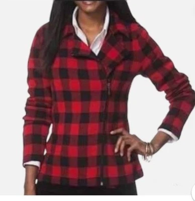 Nuevo con etiquetas Suéter Chaqueta Motor Chaps Para Mujer XL Buffalo Rojo a Cuadros Negro Foto 1 de 4