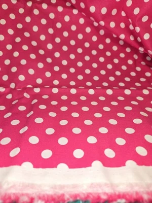 Waverly Inspirations Pink White Dots Cotton Fabric By The Yard Polka Dot Quilt - Image 1 of 3