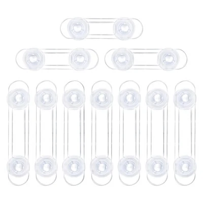 10 Blocca Cassetti per Bambini Trasparente per Armadi, Chiusure Con 3M Adesivo - Immagine 1 di 4