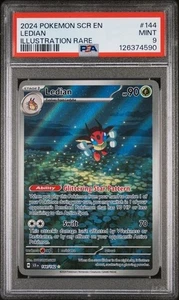 2024 POKEMON SCR EN-STELLAR CROWN ILLUSTRATION RARE #144 LEDIAN PSA 9 - Picture 1 of 2