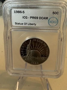 1986-S 50C Statue of Liberty Half Dollar ICG PR69DCAM - Picture 1 of 4