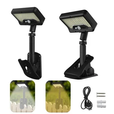 92 LED Clip On Solar Motion Sensor Lights Outdoor Waterproof, Solar Fence Lights - Image 1 of 4
