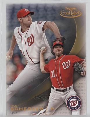 2016 Topps Gold Label Topps.com Online Exclusive Class 3 5x7 /10 Max Scherzer - Image 1 of 2