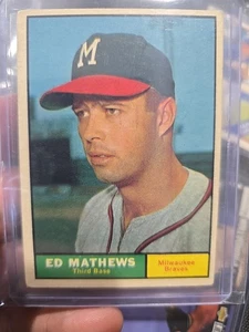 1961 Topps Baseball Ed Mathews #120 - EX - Free Shipping - Picture 1 of 2