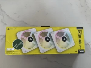 CORSAIR iCUE LINK QX120 RGB 120mm Case Fan - White (3-Pack) - Picture 1 of 4