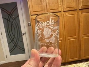 Antique Iroquois Brewing Co Pre-Prohibition Drinking Glass Buffalo NY Gold Rim - Picture 1 of 17