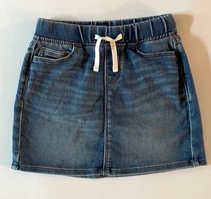 Gap Girls Blue Denim Skirt SMALL Stretch/ Pockets/ Drawstring - Picture 1 of 3