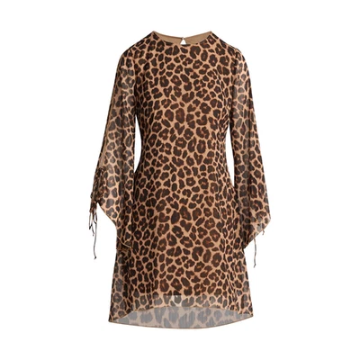 Mini Vestido Time and Tru Para Mujer Mangas Corbata Marrón Estampado Leopardo Tú eliges Nuevo Foto 1 de 4