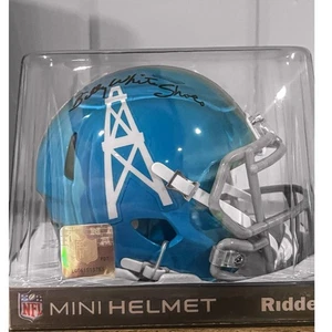 Mini casco firmato Billy "White Shoes" Johnson Houston Oilers JSA e NFL ologramma - Foto 1 di 3