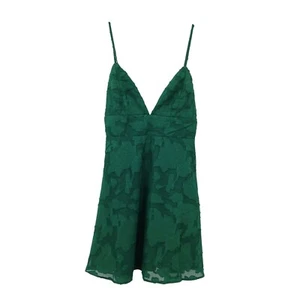 Vestido Lulus Mujer Pequeño Mindful Muse Verde Esmeralda Floral Burnout Patinador Mini - Imagen 1 de 13