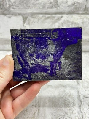 Vintage Cow Letterpress Printer Block Print Copper Stamp Photo Press Stamp - Image 1 of 4