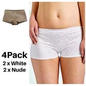 JD Williams Slips Slips Shorts Gr. L 14 Satin 4er Pack 2 x weiß 2 x nude - Bild 1 von 3