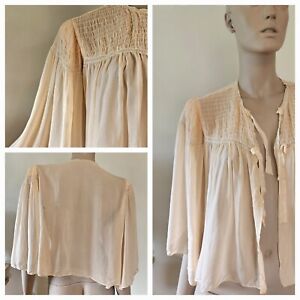 Vintage 1930's Pink Silk Chiffon Capelet Top Bed Jacket Bust 