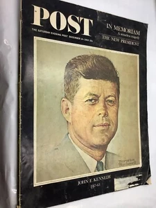 Vintage Saturday Evening Post December 1963 JFK In Memoriam - Picture 1 of 6