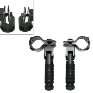 2x Folding Rearsets Folded Footrest Foot Pegs Pedal for Bicycle Motorcycle Black - Picture 1 of 6