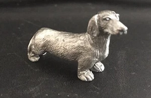 Pewter Silver Hot Dog Dogs Dachshund Highly Detailed Statue Figurine C - Picture 1 of 3
