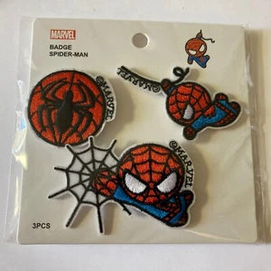 Insignias Marvel Spider Man Miniso 3 piezas nuevas con etiquetas en paquete sellado - Imagen 1 de 4