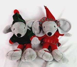 Vintage Commonwealth 1990 Musical Christmas Mice 17" Plush Stuffed Animals - Picture 1 of 5