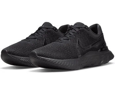 Nike React Infinity Run FK 3 Mens Size US 9 Triple Black Running Shoes New✅ - Image 1 of 4